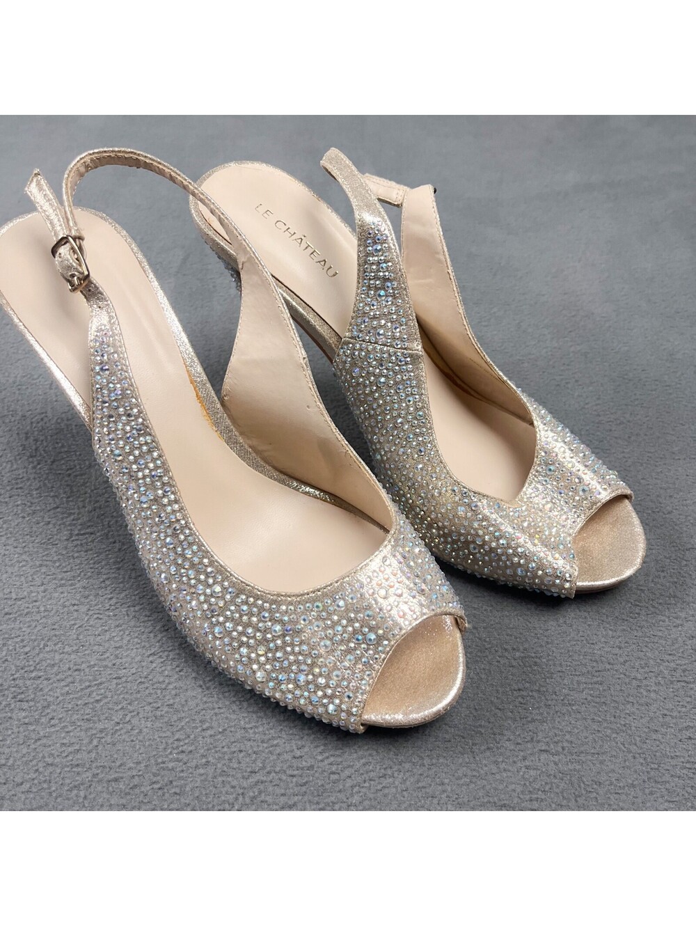 Y2K Rhinestone Crystal Embellished High Heels by Le Chateau